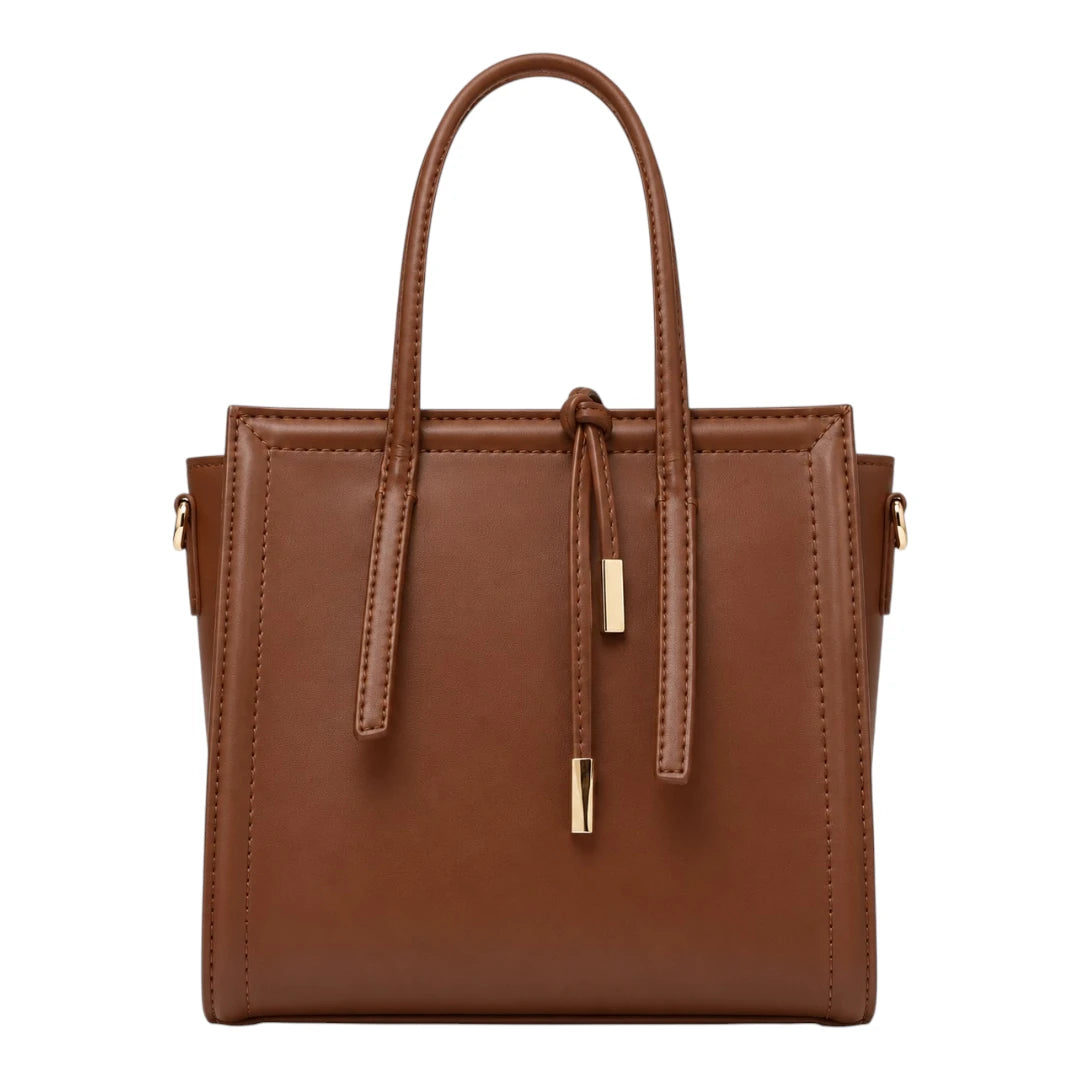 Totevia Women's Brown Faux Leather Mini Tote Handbag