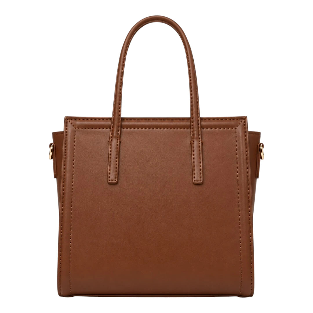 Totevia Women's Brown Faux Leather Mini Tote Handbag
