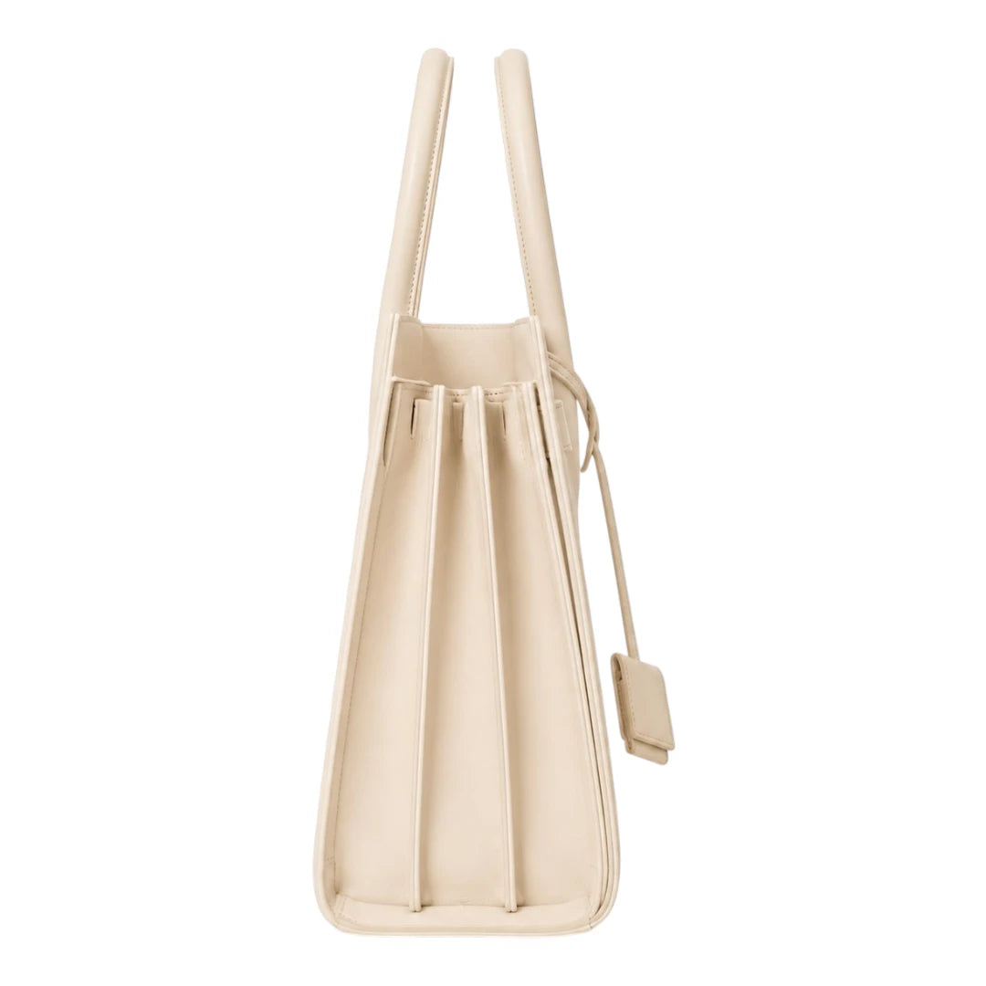 Totevia Women's Ivory Luxe Faux Leather Tote Handbag