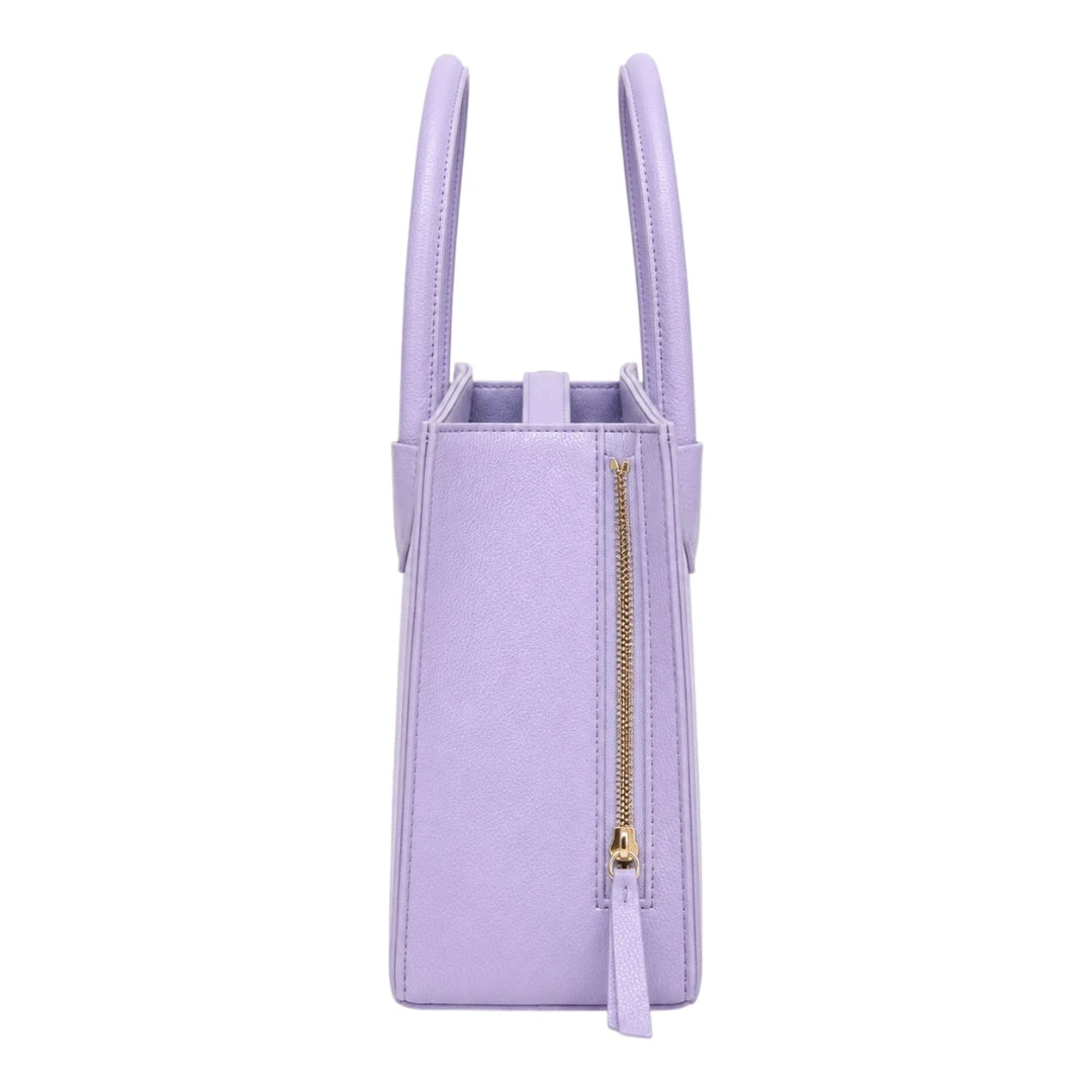 Totevia Women's Lavender Faux Leather Tote Handbag